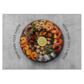 Benutzerdefinierter Text Seafood Platine Schneidebrett (Vorderseite)