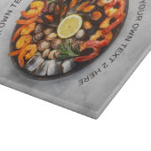 Benutzerdefinierter Text Seafood Platine Schneidebrett (Ecke)