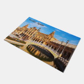 Benutzerdefinierter Text Sevilla Spanien Tür Fußmatte (Schrägansicht)