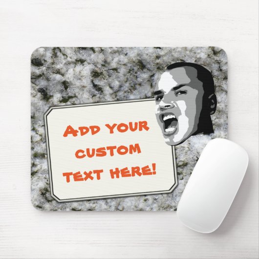 Benutzerdefinierter Text-Shout auf Granitfelsengew Mousepad (Mit Mouse)