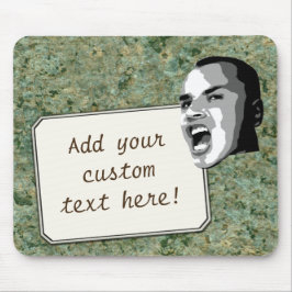 Benutzerdefinierter Text-Shout auf grüner Rock Tex Mousepad