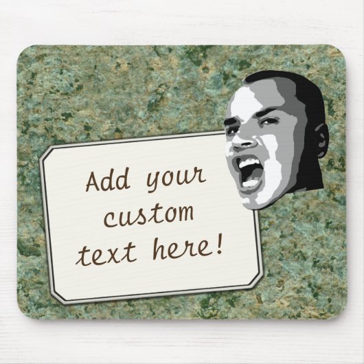 Benutzerdefinierter Text-Shout auf grüner Rock Tex Mousepad (Vorne)