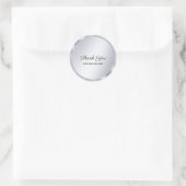 Benutzerdefinierter Text Silber-Look-Vorlage Elega Runder Aufkleber (Tasche)