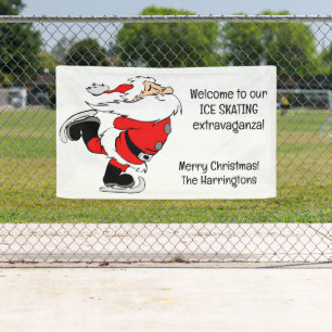 Benutzerdefinierter Text Skaten Santa Banner