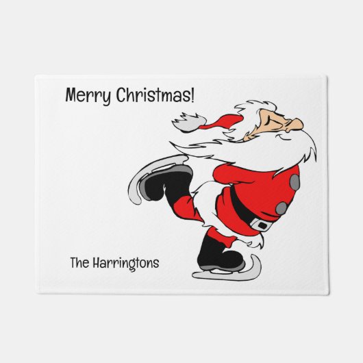 Benutzerdefinierter Text Skaten Santa Fußmatte (Vorderseite)