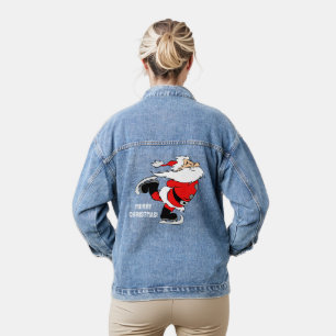 Benutzerdefinierter Text Skaten Santa Jeansjacke