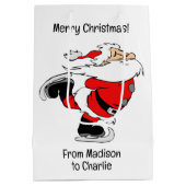 Benutzerdefinierter Text Skaten Santa Mittlere Geschenktüte (Rückseite)