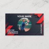 🎾Benutzerdefinierter Text, Smash & Serve Benutzer Visitenkarte (Rückseite)