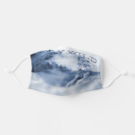 Benutzerdefinierter Text Smoky Blau & Gray Wild Wo Mund-Nasen-Maske Aus Stoff