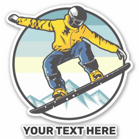 Benutzerdefinierter Text-SNOWBOARDER Aufkleber (Vorderseite)