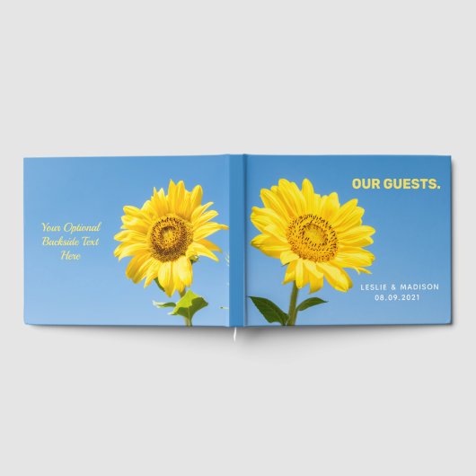Benutzerdefinierter Text Sonnenblume Gästebuch (Voll)