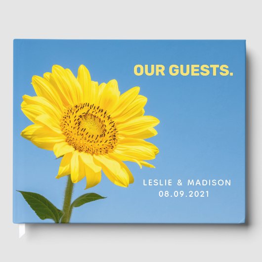 Benutzerdefinierter Text Sonnenblume Gästebuch (Vorderseite)
