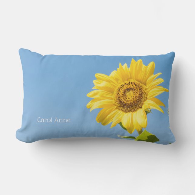 Benutzerdefinierter Text Sonnenblume Kissen Für Draußen (Vorderseite)