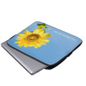 Benutzerdefinierter Text Sonnenblume Laptopschutzhülle (Vorne Knopf)