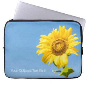 Benutzerdefinierter Text Sonnenblume Laptopschutzhülle