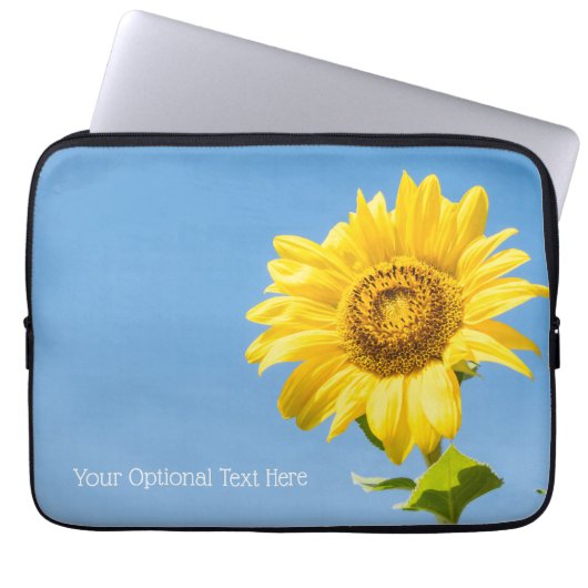 Benutzerdefinierter Text Sonnenblume Laptopschutzhülle (Vorderseite)