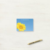 Benutzerdefinierter Text Sonnenblume Post-it Klebezettel (Auf Schreibtisch)