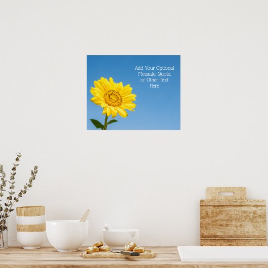 Benutzerdefinierter Text Sonnenblume Poster (Küche)