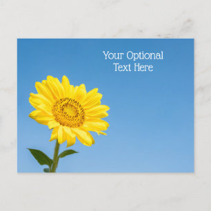Benutzerdefinierter Text Sonnenblume Postkarte