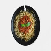 Benutzerdefinierter Text Spaghetti Ornament Aus Metall (Vorderseite links)