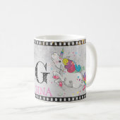 Benutzerdefinierter Text/ sparkle Regenbogen Einho Kaffeetasse (VorderseiteRechts)