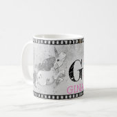 Benutzerdefinierter Text/ sparkle Regenbogen Einho Kaffeetasse (Vorderseite Links)