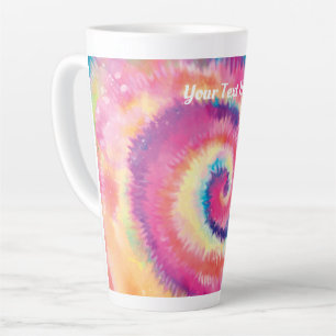 Benutzerdefinierter Text/ Spaß 60er Jahre Tie Dye Milchtasse