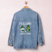 Benutzerdefinierter Text St. Patrick's Day Frosch Jeansjacke (Hangar)