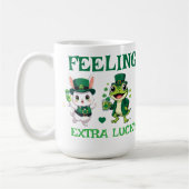 Benutzerdefinierter Text St. Patrick's Day Frosch  Kaffeetasse (Links)