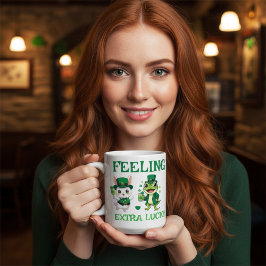 Benutzerdefinierter Text St. Patrick's Day Frosch  Kaffeetasse