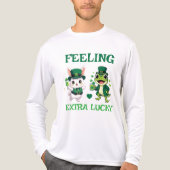 Benutzerdefinierter Text St. Patrick's Day Frosch Tri-Blend Shirt (Vorderseite)