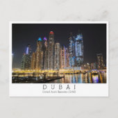 Benutzerdefinierter Text, Stadtansicht nach Nacht, Postkarte (Vorderseite)