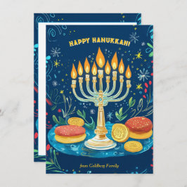 Benutzerdefinierter Text Starlit Hanukkah Wünsche Feiertagskarte