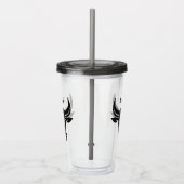 Benutzerdefinierter Text Stilisierte Bull-Tumbler Acryltrinkbecher (Rechts)