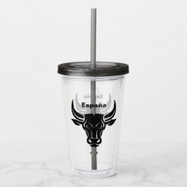 Benutzerdefinierter Text Stilisierte Bull-Tumbler Acryltrinkbecher