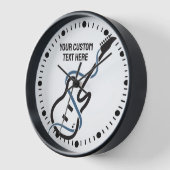 Benutzerdefinierter Text Stilisierte Gitarre Uhr (Winkel)