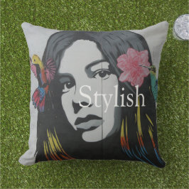 Benutzerdefinierter Text Stilvolle grafische Aquar Kissen