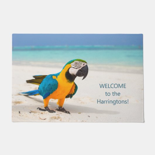 Benutzerdefinierter Text-Strandparrot Fußmatte (Vorderseite)