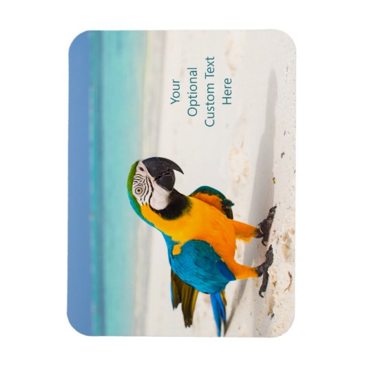 Benutzerdefinierter Text-Strandparrot Magnet (Vertikal)