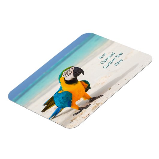 Benutzerdefinierter Text-Strandparrot Magnet (Linke Seite)