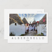 Benutzerdefinierter Text, Straße mit Trullis in Al Postkarte (Vorne/Hinten)