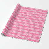 Benutzerdefinierter Text Stripes Valentinin-Rosa Geschenkpapier (Ungerollt)