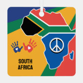 Benutzerdefinierter Text Südafrika Ornament Aus Metall (Rückseite)