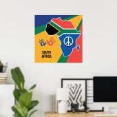 Benutzerdefinierter Text Südafrika Poster (Heimbüro)
