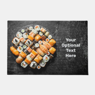 Benutzerdefinierter Text Sushi Platter Fußmatte