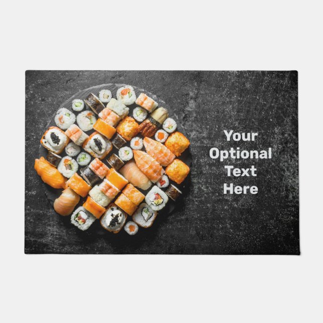 Benutzerdefinierter Text Sushi Platter Fußmatte (Vorderseite)