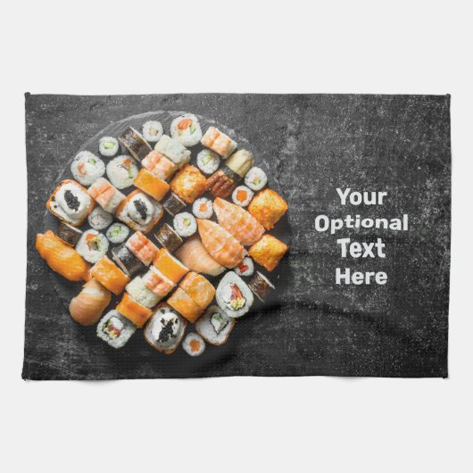 Benutzerdefinierter Text Sushi Platter Geschirrtuch (Horizontal)
