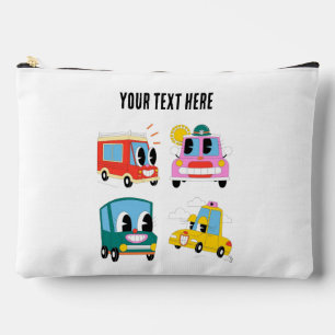Benutzerdefinierter Text Süße Cartoon Farbige Auto Zubehörtasche