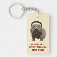 Benutzerdefinierter Text Süße Wombat-Kopfhörer