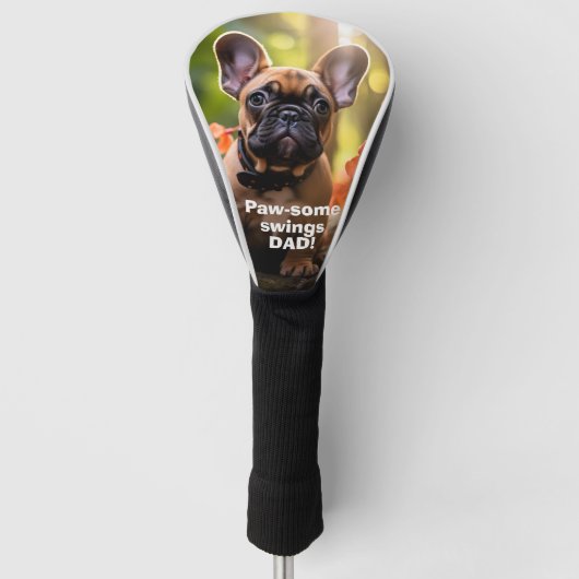 Benutzerdefinierter Text 🐶 💗 Sweet Frenchie Welp Golf Headcover (Vorderseite)